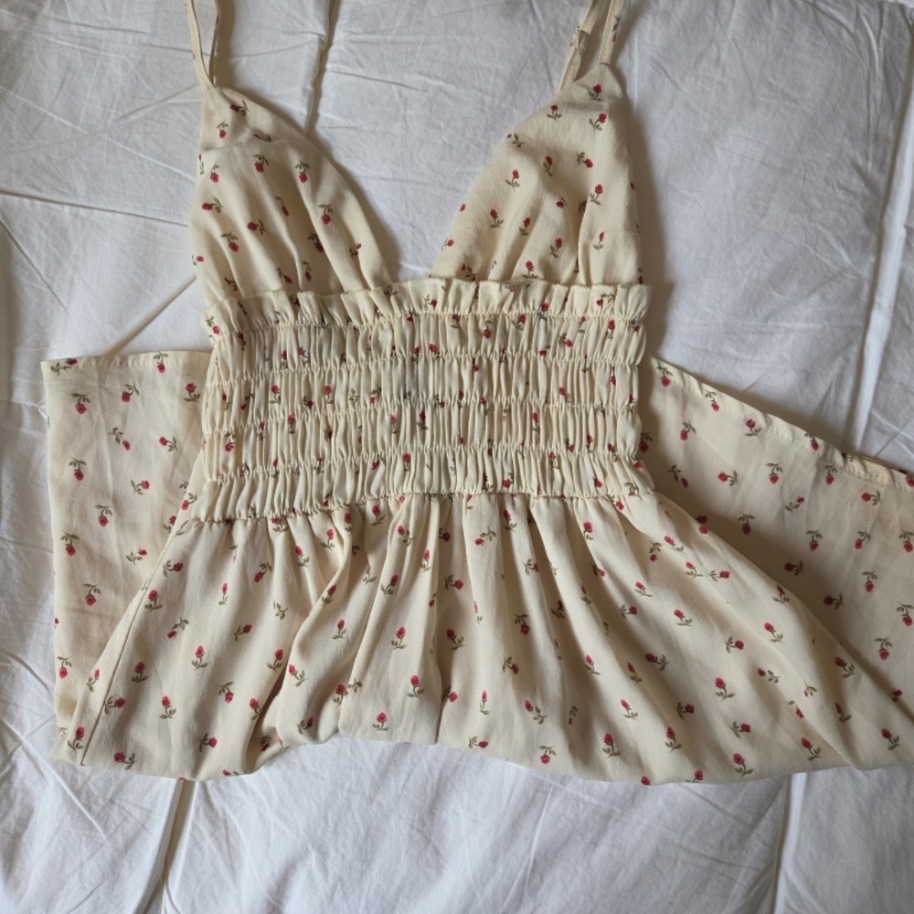 Princess Polly Cream Floral Dress